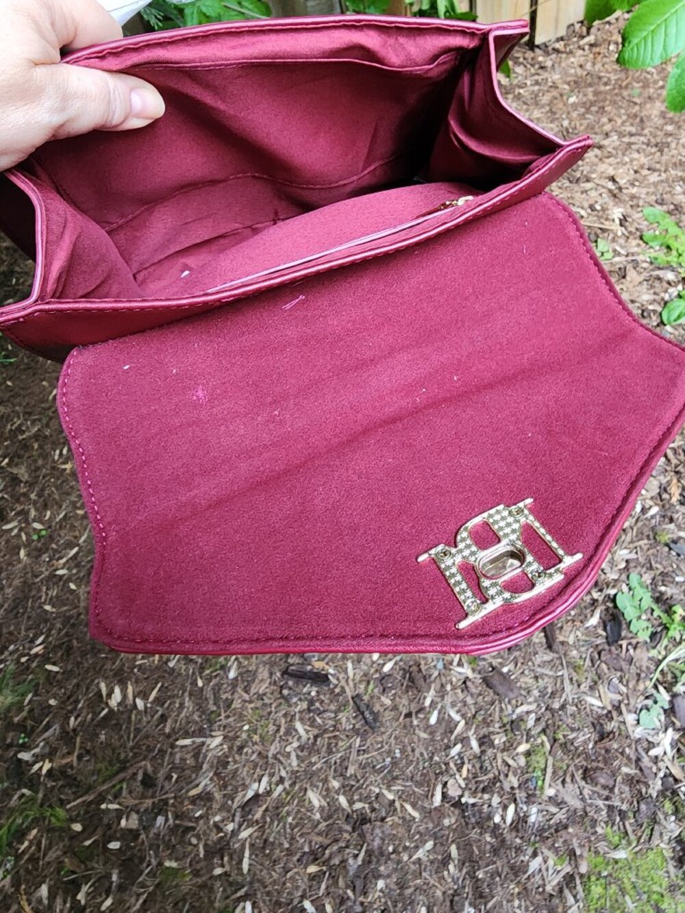 *NWT* Badgley Mischka Burgandy Purse - crossbody or top handle - Picture 10 of 16